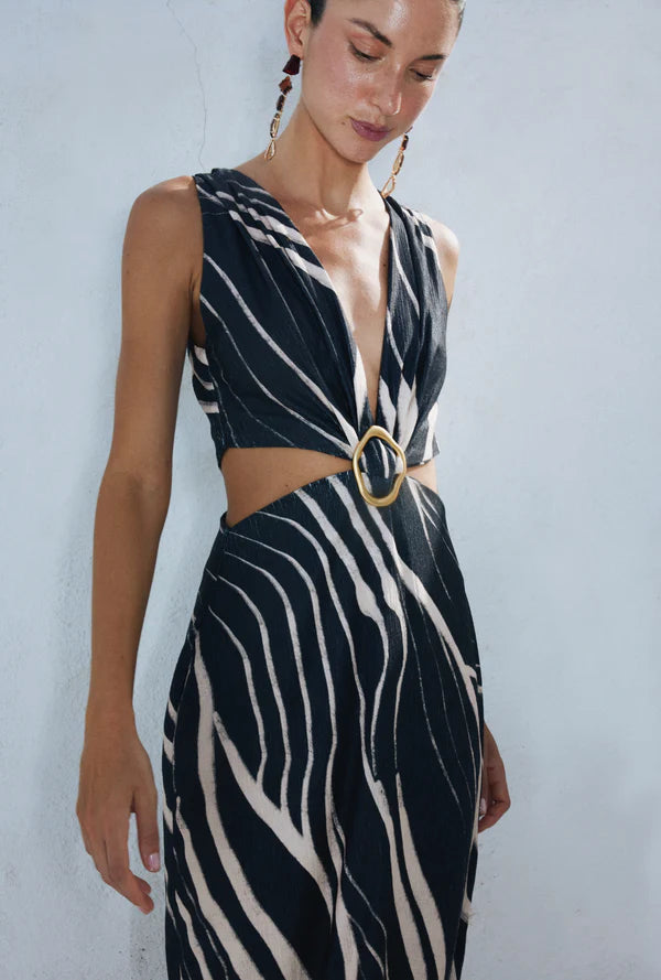 Midi Dress Saphi Waves by Mar de Lua