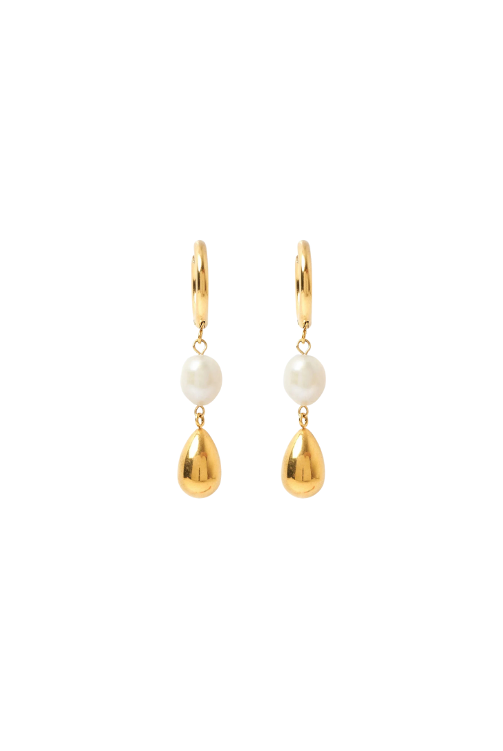 Arianna Pearl and Gold Earrings by Arms of Eve