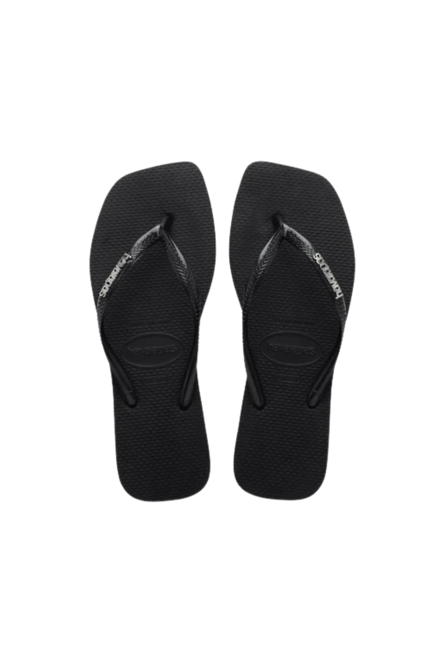 Slim Square Logo Metallic Sandal - Black Silver by Havaianas