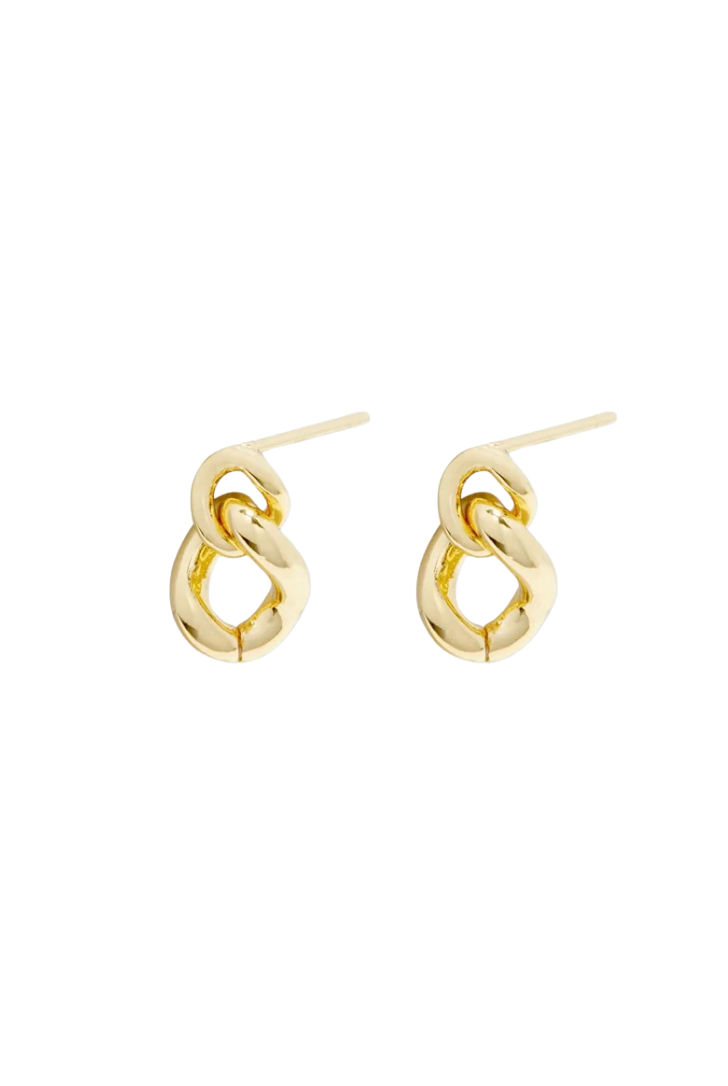 Lou Link Interlocking Earring Gold by Gorjana