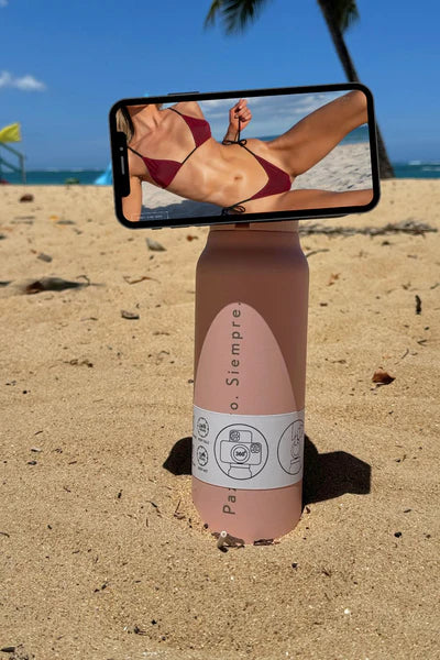 HydraGrip™ Water Bottle + Phone Stand PInk — No Me Jodan Club by VP
