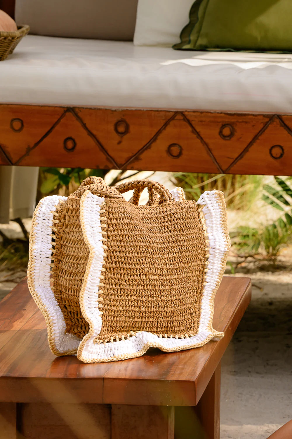 Kamila Bag in Natural/White by Nikki Beach