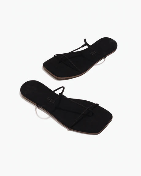 Chloe in Sable - Square Toe Suede Sandal by Tkees