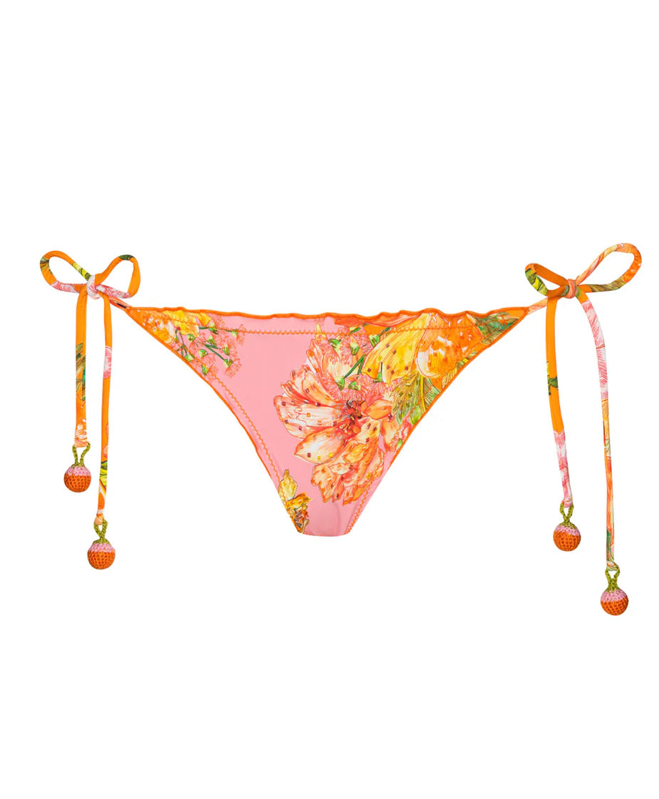 Clementine Beaded Lettuce Edge Tri Top & Clementine Embroidered Teeny Bottom by PQ Swim