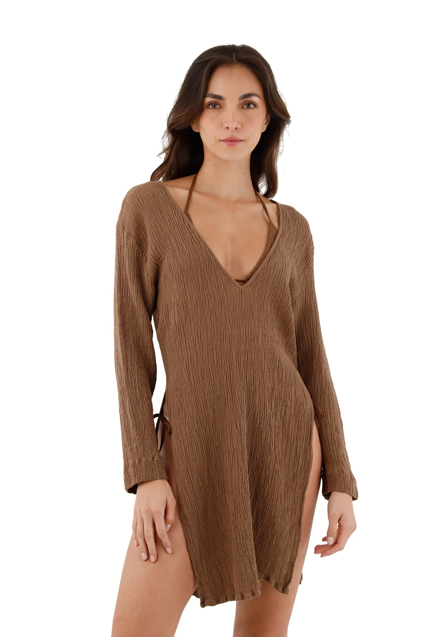 Earth Brown Brisa Dress by Malai Earth Brown Brisa Dress by Malai