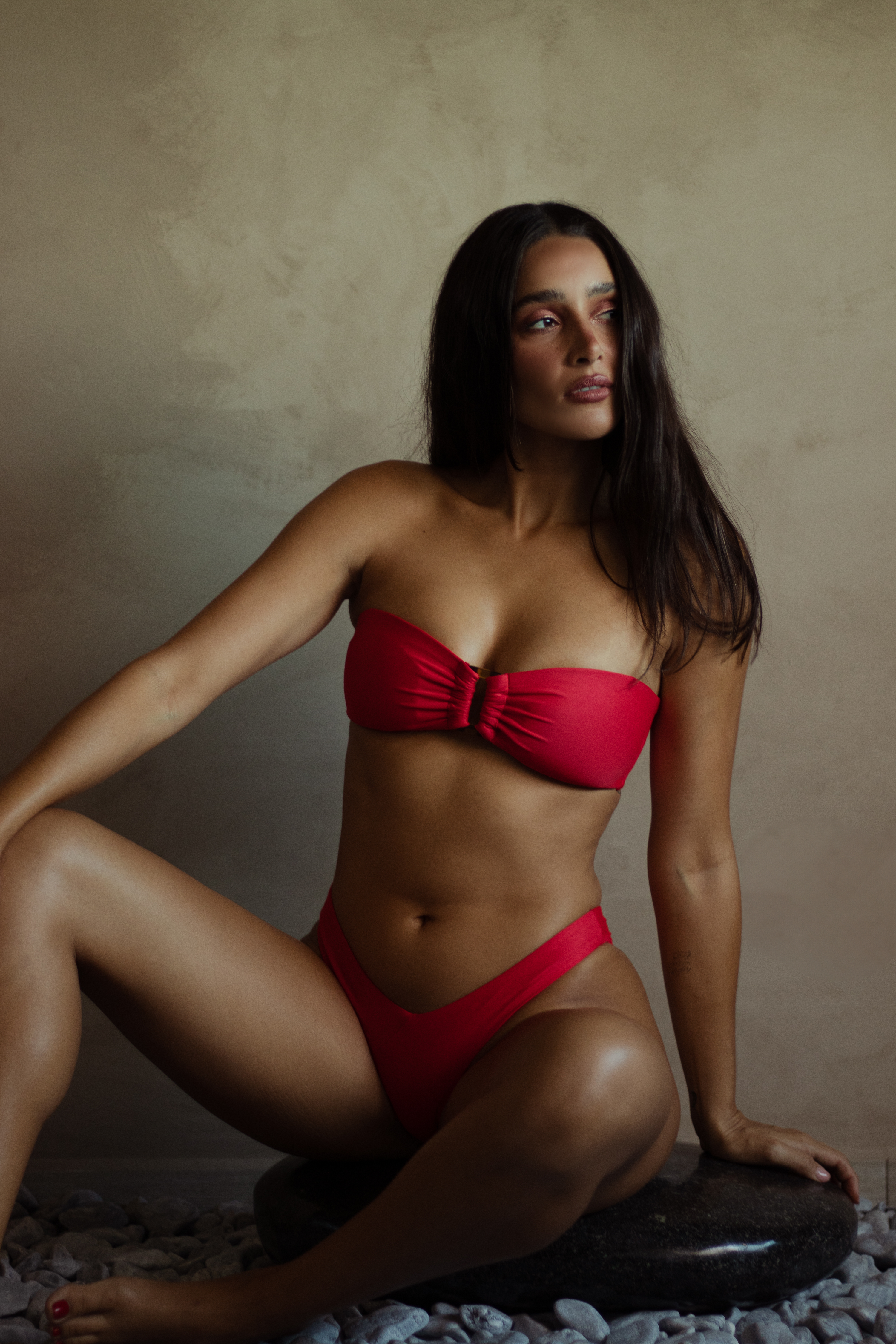 Amalfi Ring Bandeau Top | Scarlet by Indika
