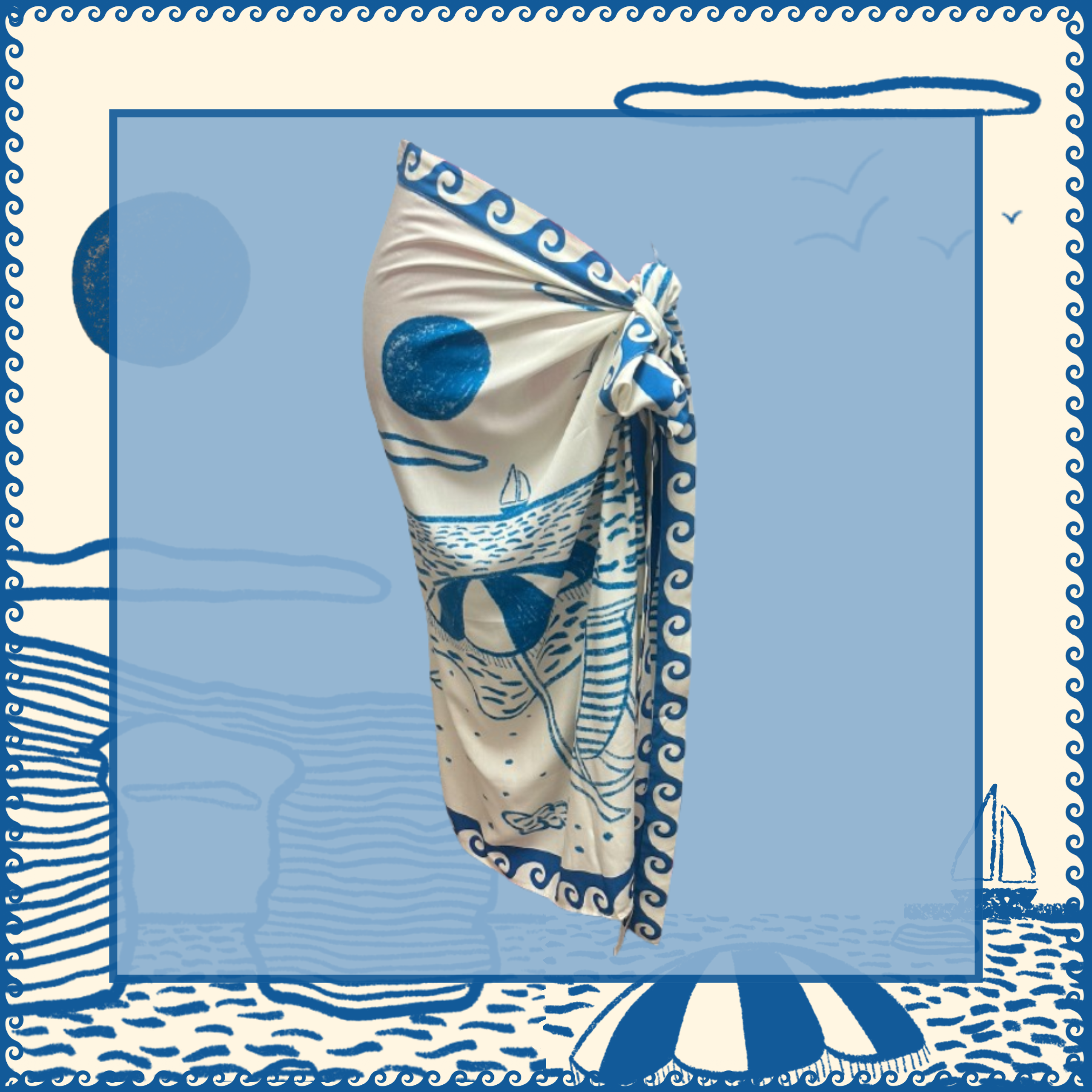 Playa Blue Pareo by Ugly Sister