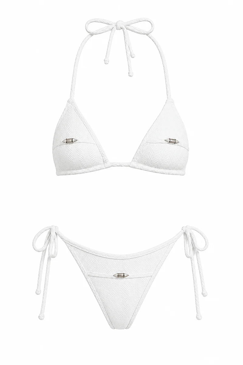 Pierre Bikini Top & Pierre Bikini Bottom - White by Maxine Yachtwear
