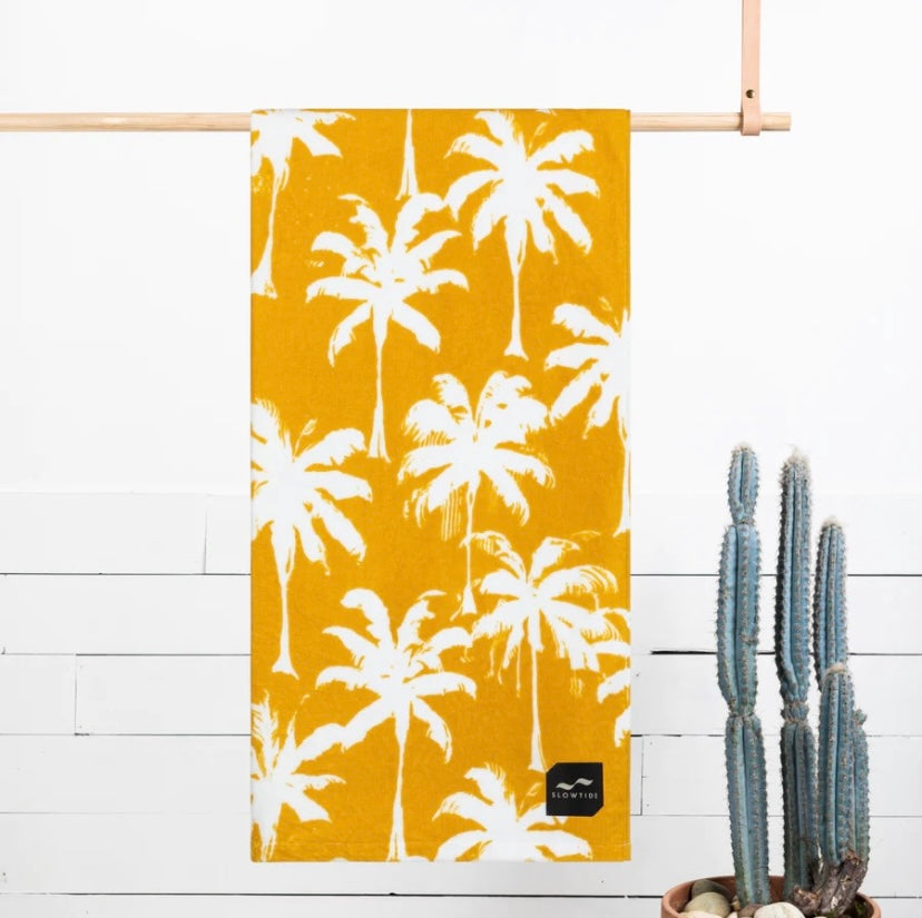 Luca Beach Towel White/Mustard