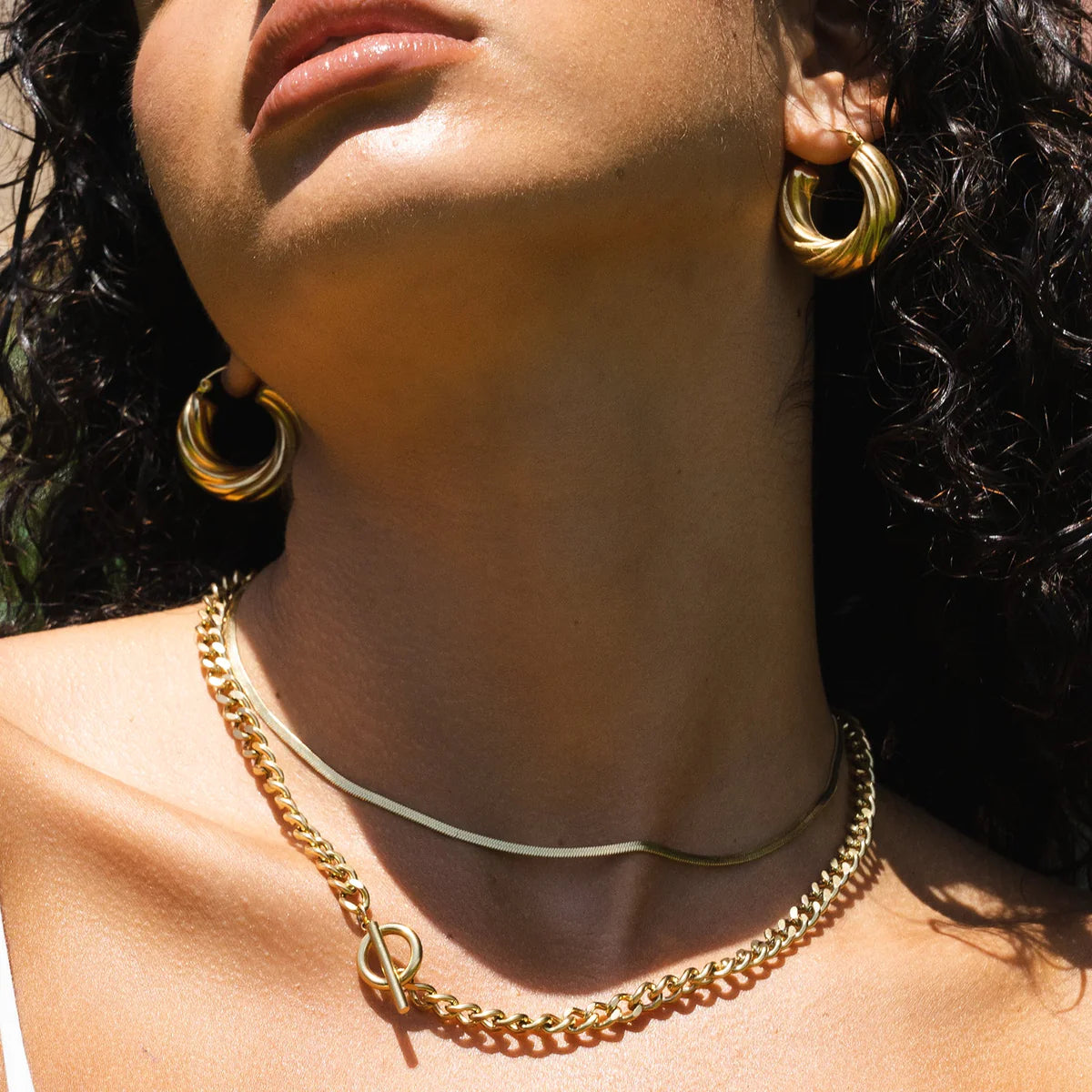 Dolce Double Stack Gold Necklace by Arms of Eve