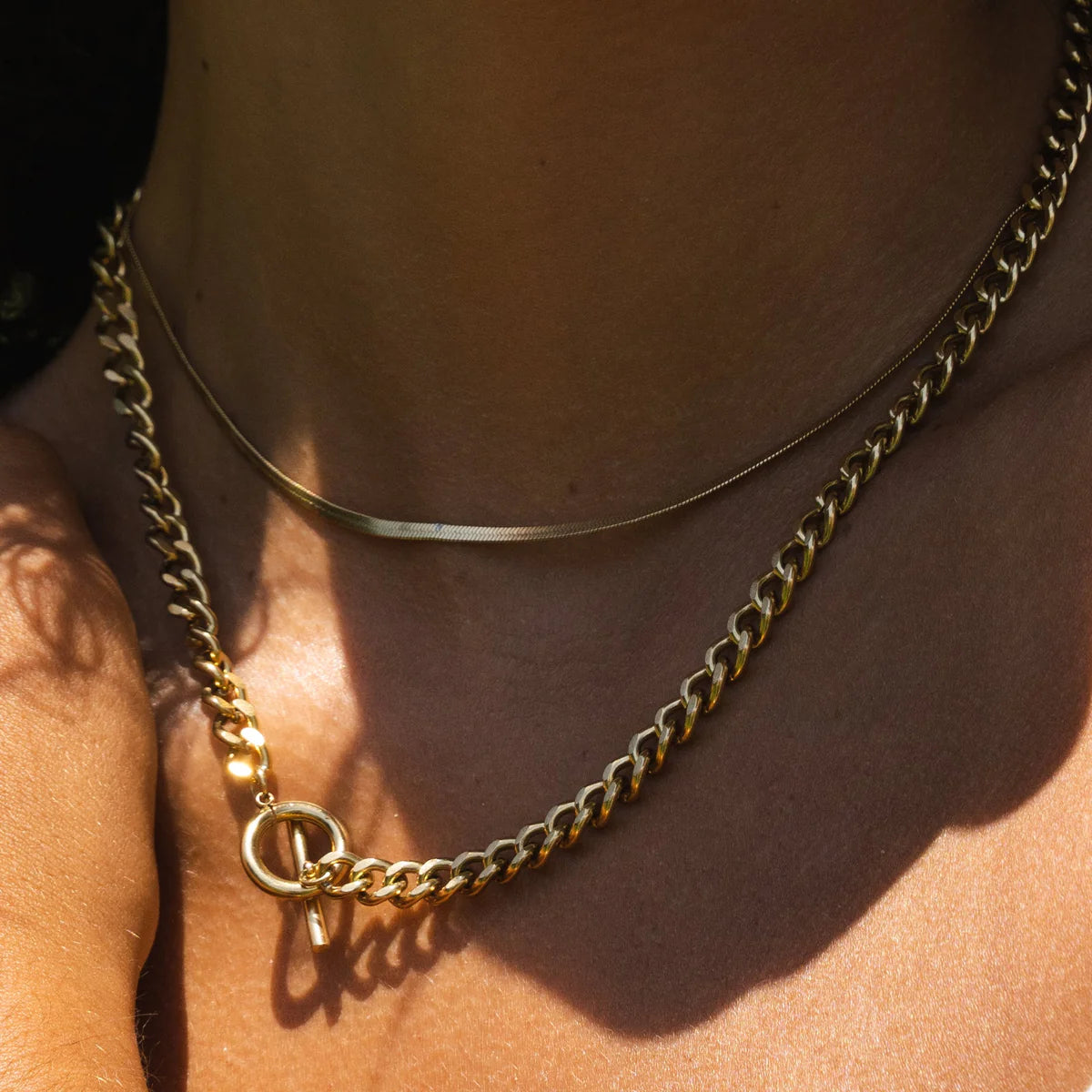 Dolce Double Stack Gold Necklace by Arms of Eve