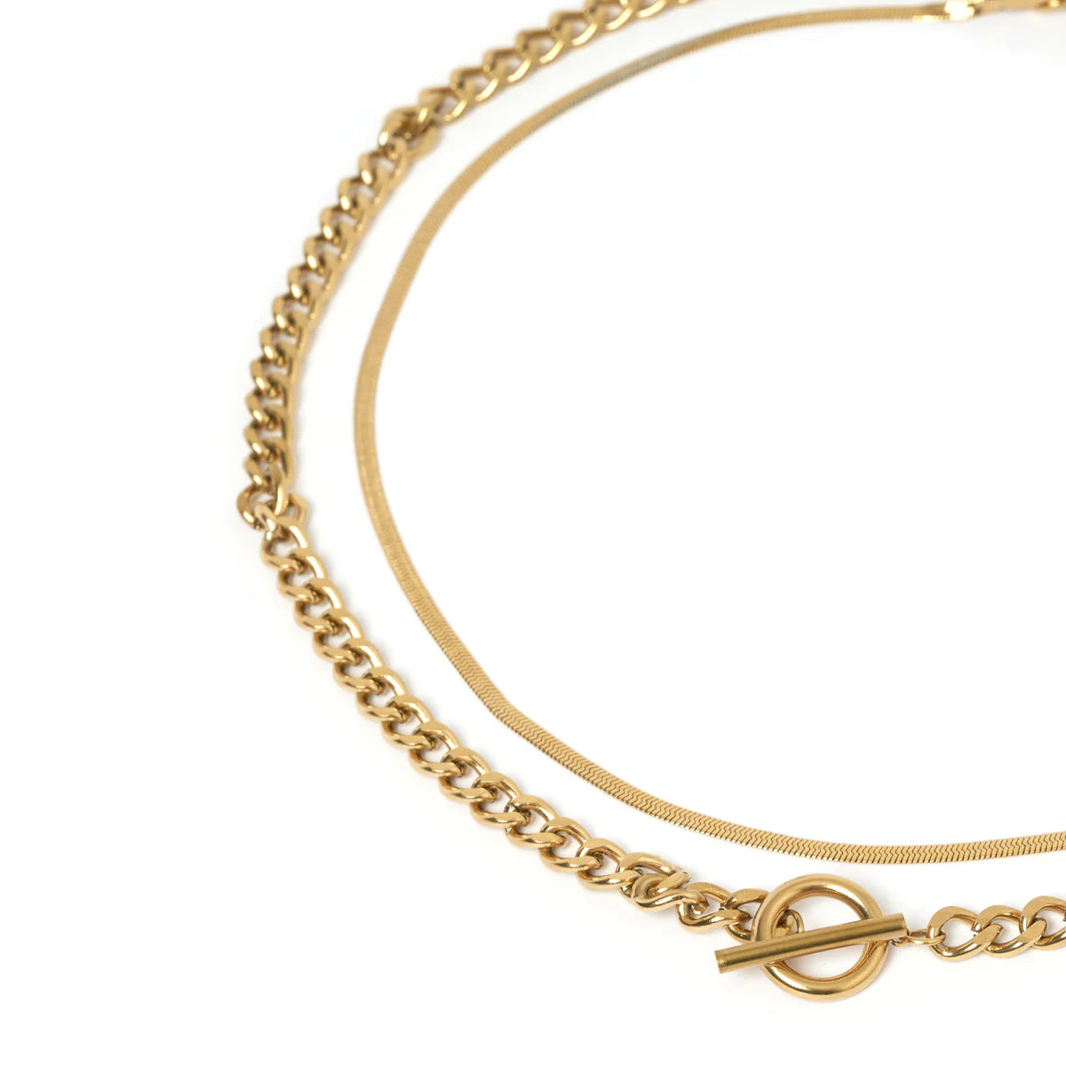 Dolce Double Stack Gold Necklace by Arms of Eve
