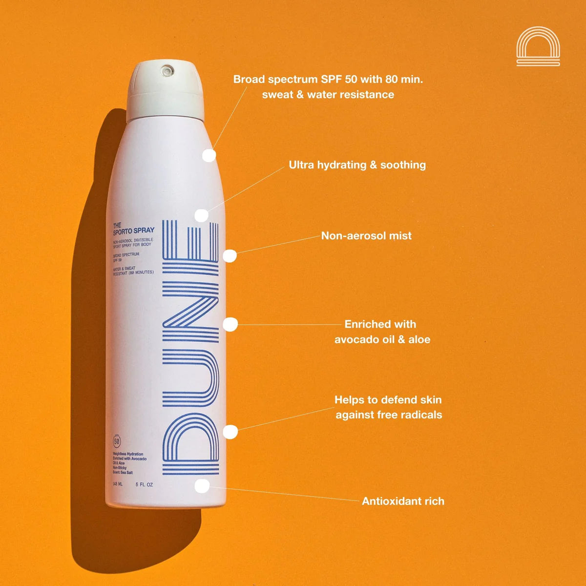 The Sporto Spray SPF 50 - Dune Suncare