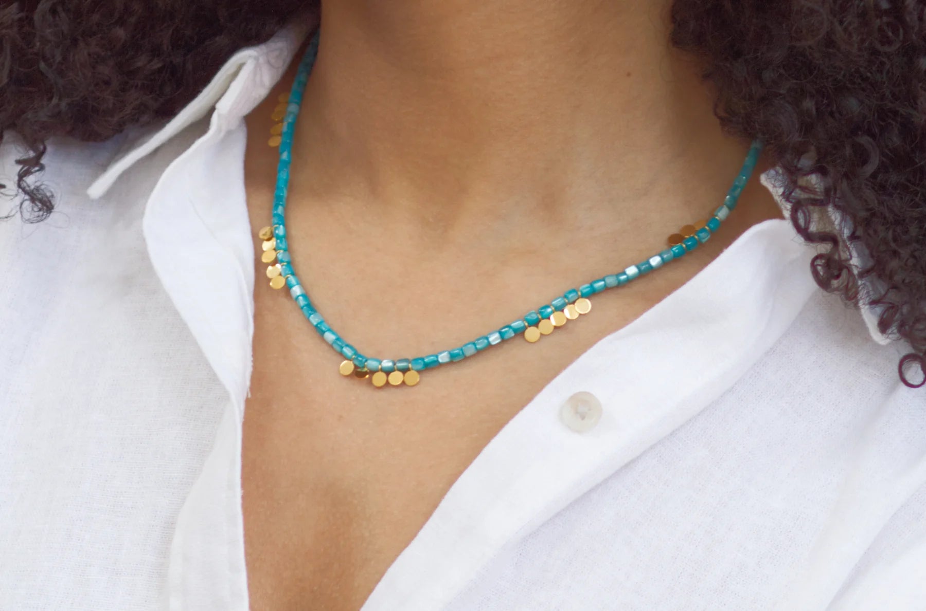 Lucky Pennies Necklace~ Turquoise Salty Babes by Salty Cali