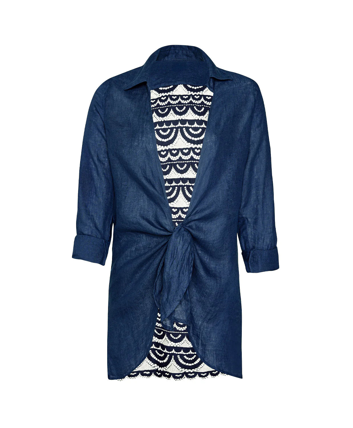 Navy Lace Millie Tie Tunic by PQ Swim