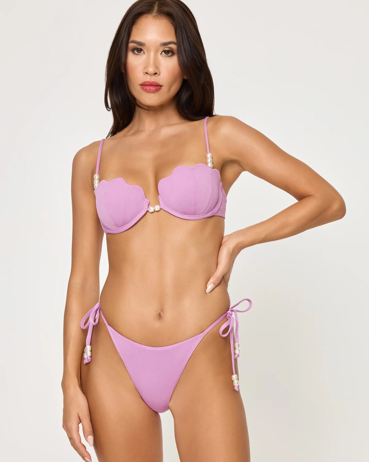Sunrise Shell Bikini Top & Lucia Bikini Bottom - Mauve by L*Space