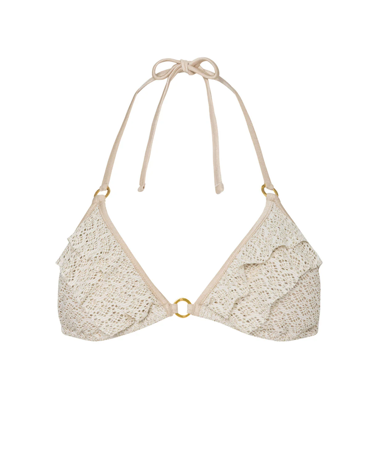 Biscotti River Ruffle Tri Top & Biscotti Teeny Tie Bottom by PQ Swim