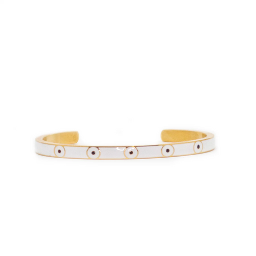 Evil Eye Bangle in White ~ Salty Babes by Salty Cali