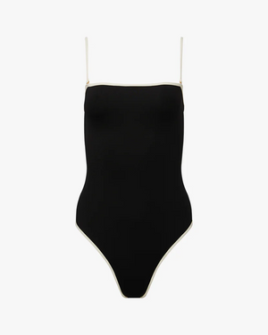 Strapless One Piece - Black/ Off White by We Wore What