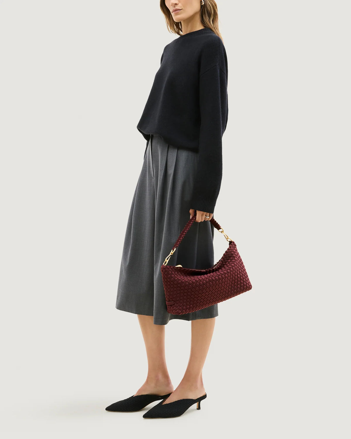 Porto Small Half-Moon Bag - Bordeaux By Naghedi