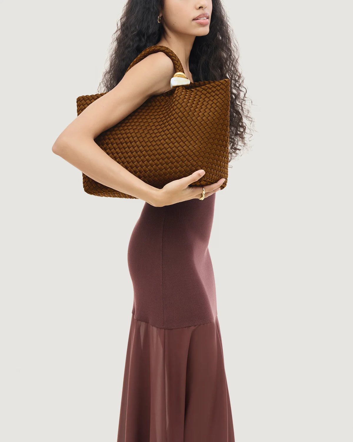 St. Barths Medium Tote Beads - Teak By Naghedi