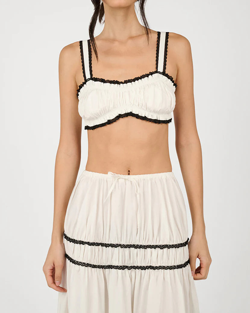 Ruched Crop Top & Tiered Midi Skirt Set by We Wore What