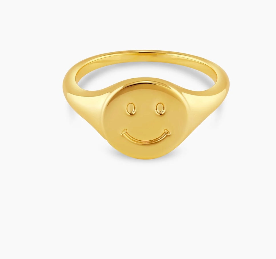 Smiley Ring Gold by Gorjana