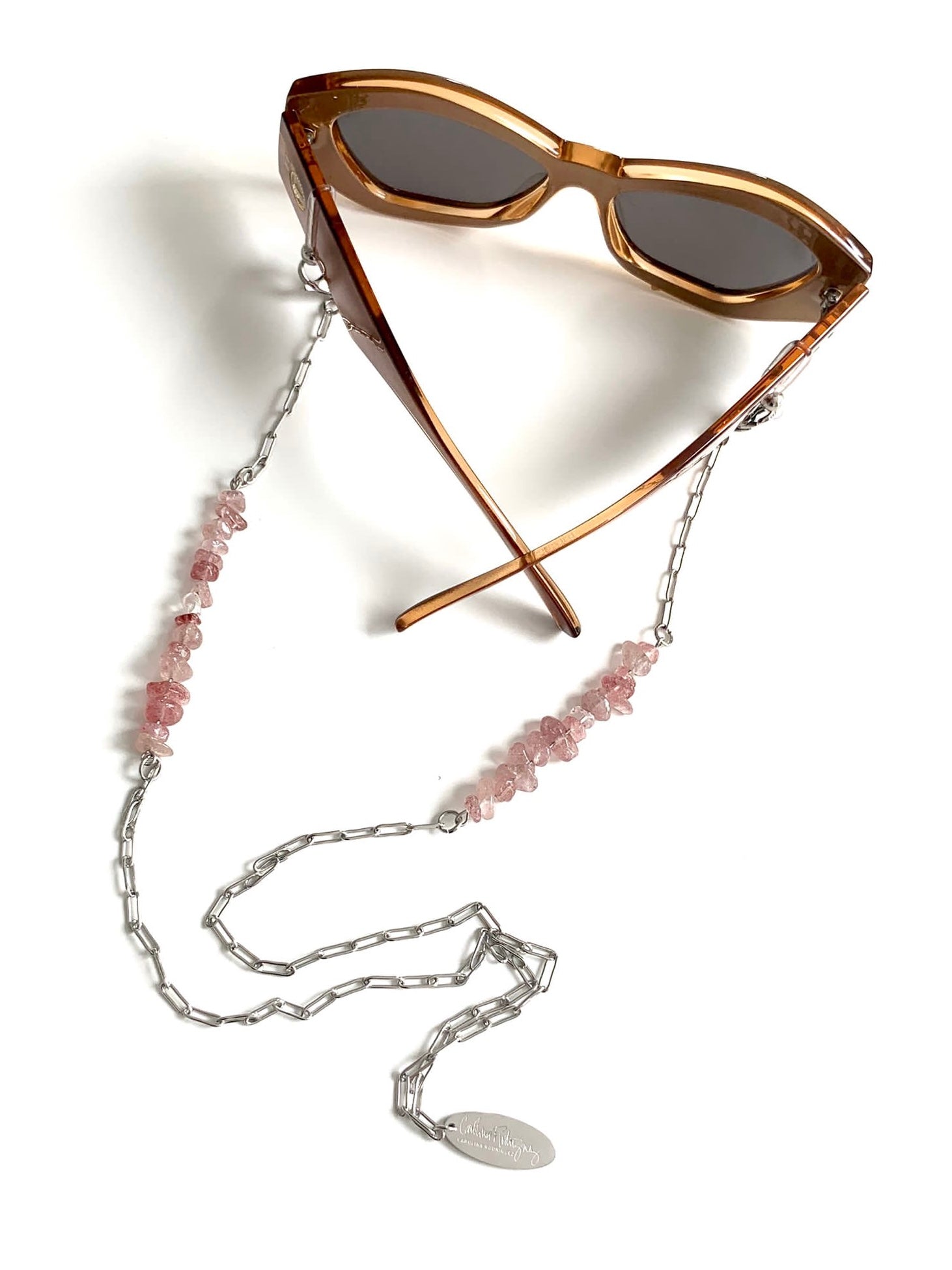Franca Strawberry Quartz Sunglass Chain by Carolina
