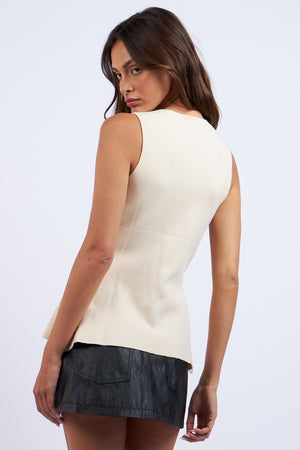 Malena Vest Top - Natural