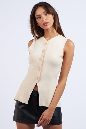 Malena Vest Top - Natural