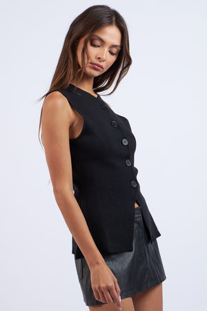 Malena Vest Top - Black