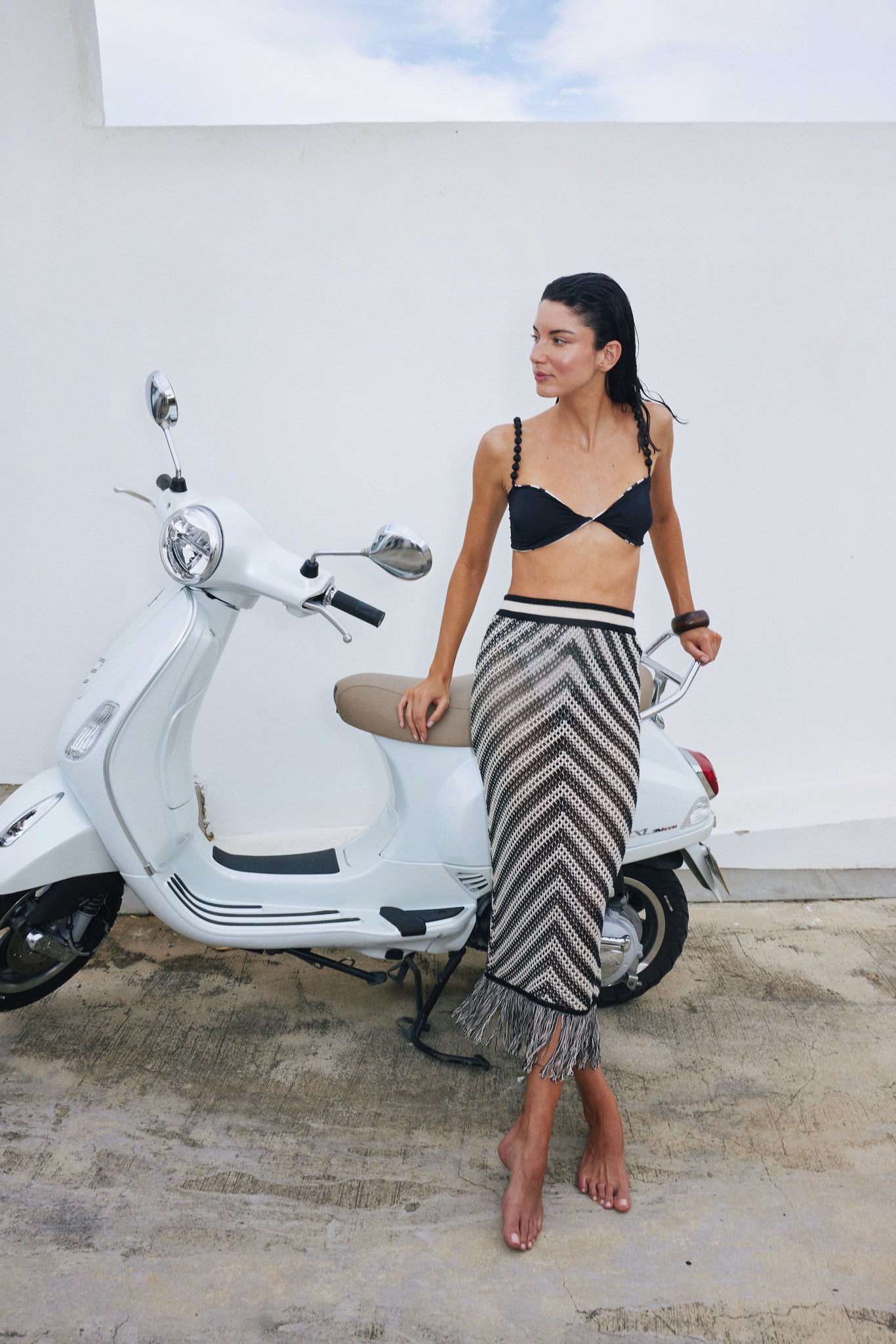 Knitted Skirt Azzu Black by Mar de Lua