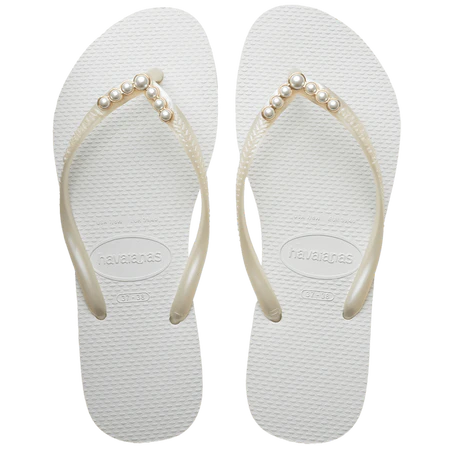 Slim White Pearls by Havaianas