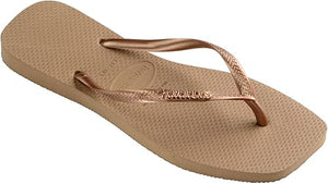 Slim Square Logo Metallic Sandal - Rose Gold by Havaianas