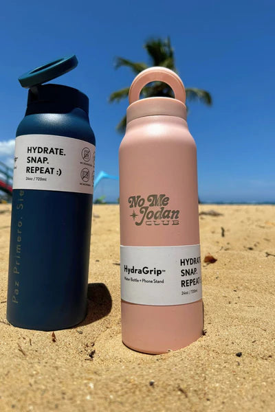 HydraGrip™ Water Bottle + Phone Stand Deep Teal — No Me Jodan Club by VP
