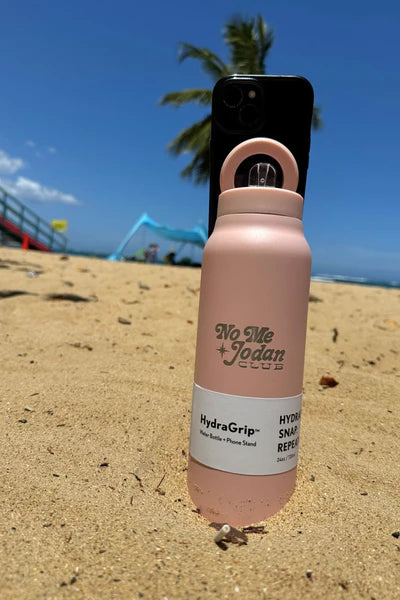 HydraGrip™ Water Bottle + Phone Stand PInk — No Me Jodan Club by VP
