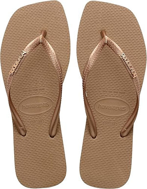 Slim Square Logo Metallic Sandal - Rose Gold by Havaianas