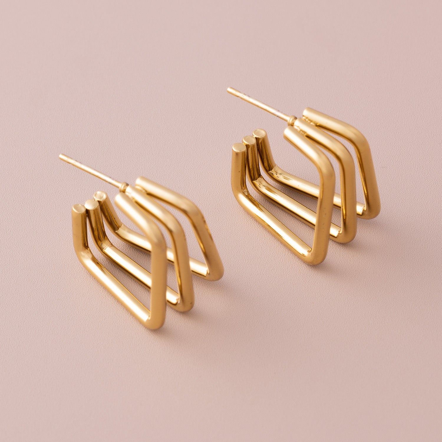 Small Tri-Lane Earrings