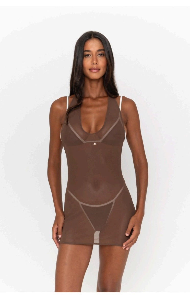 Ava Mini Dress - Espresso by Fae