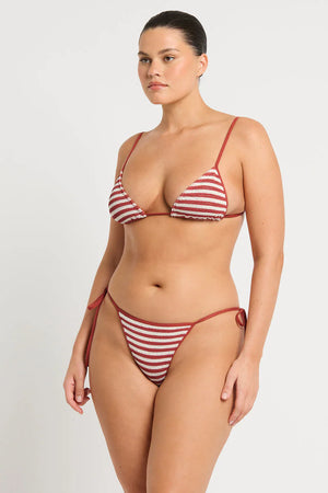 Luana Triangle & Anisha Brief in Rooibos Stripe by Bond Eye