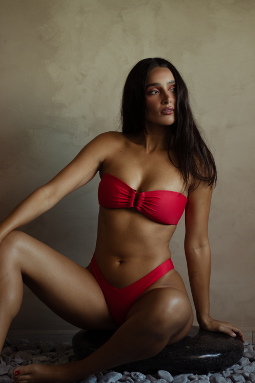 Amalfi Ring Bandeau Top | Scarlet by Indika