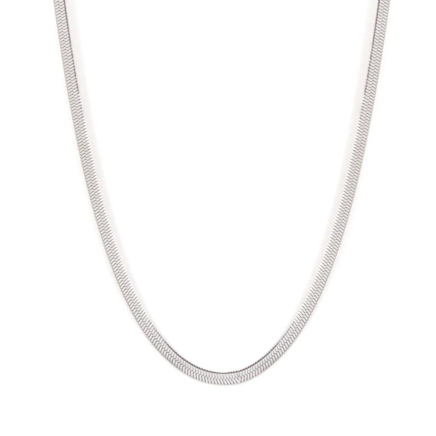 Herringbone Necklace - Silver by Salty Cali