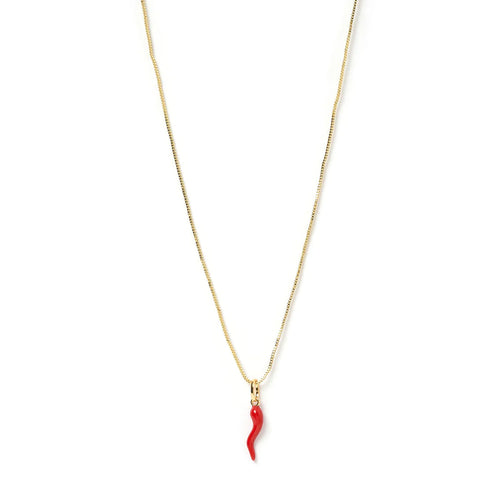 Cornicello Charm Necklace - Red by Arms of Eve