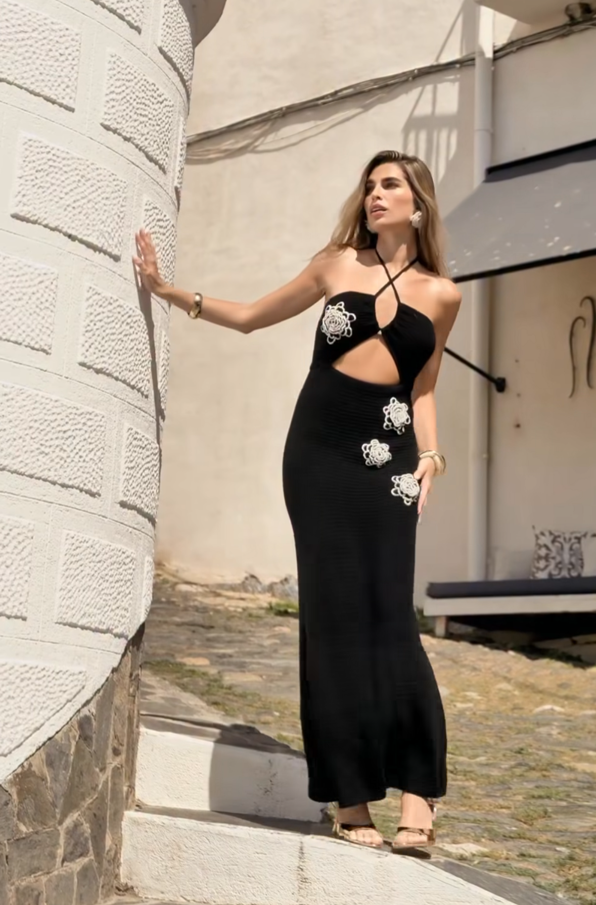 Pipa Black Roses Dress by Capittana