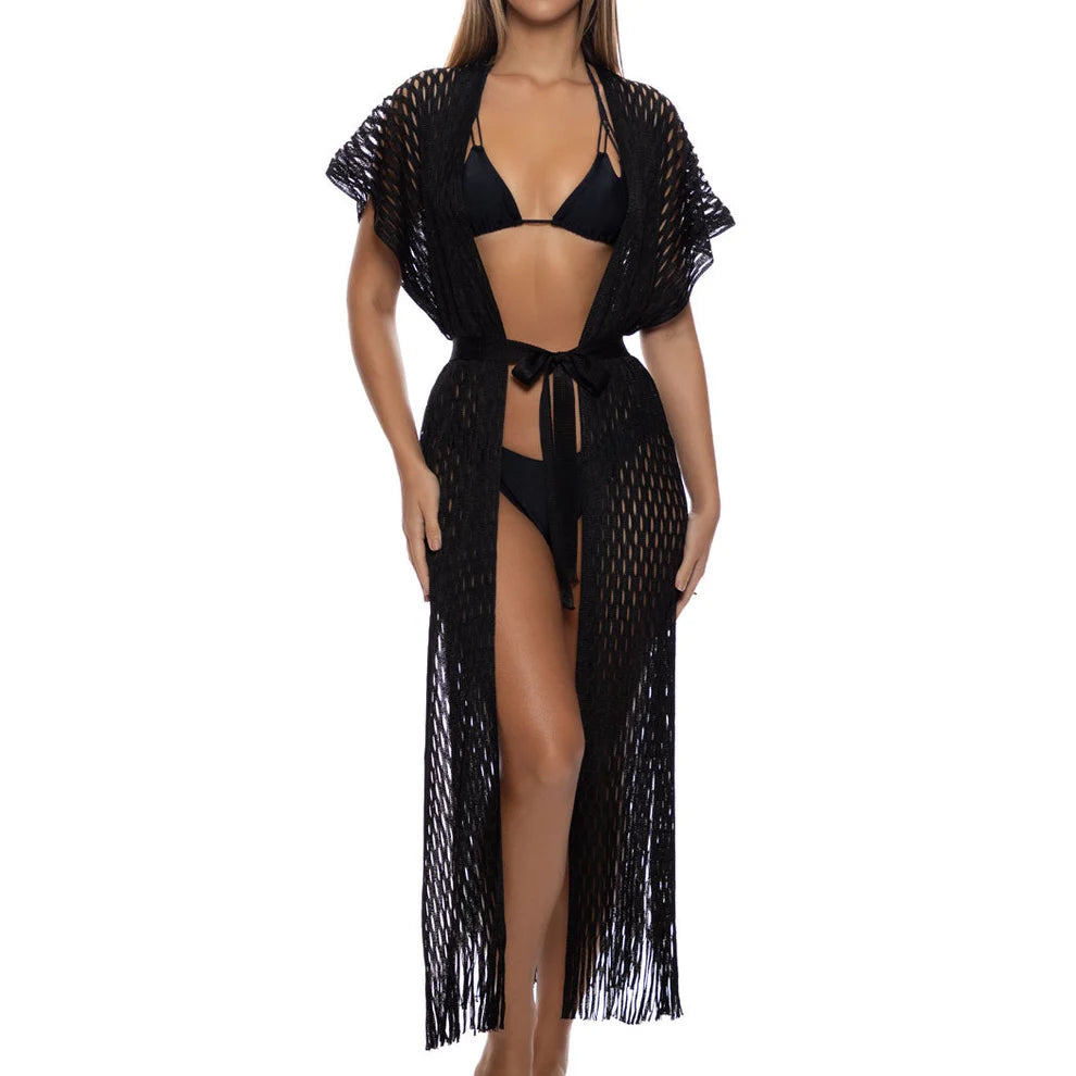 CAUGHT UP - Long Caftan - Black by Lulifama