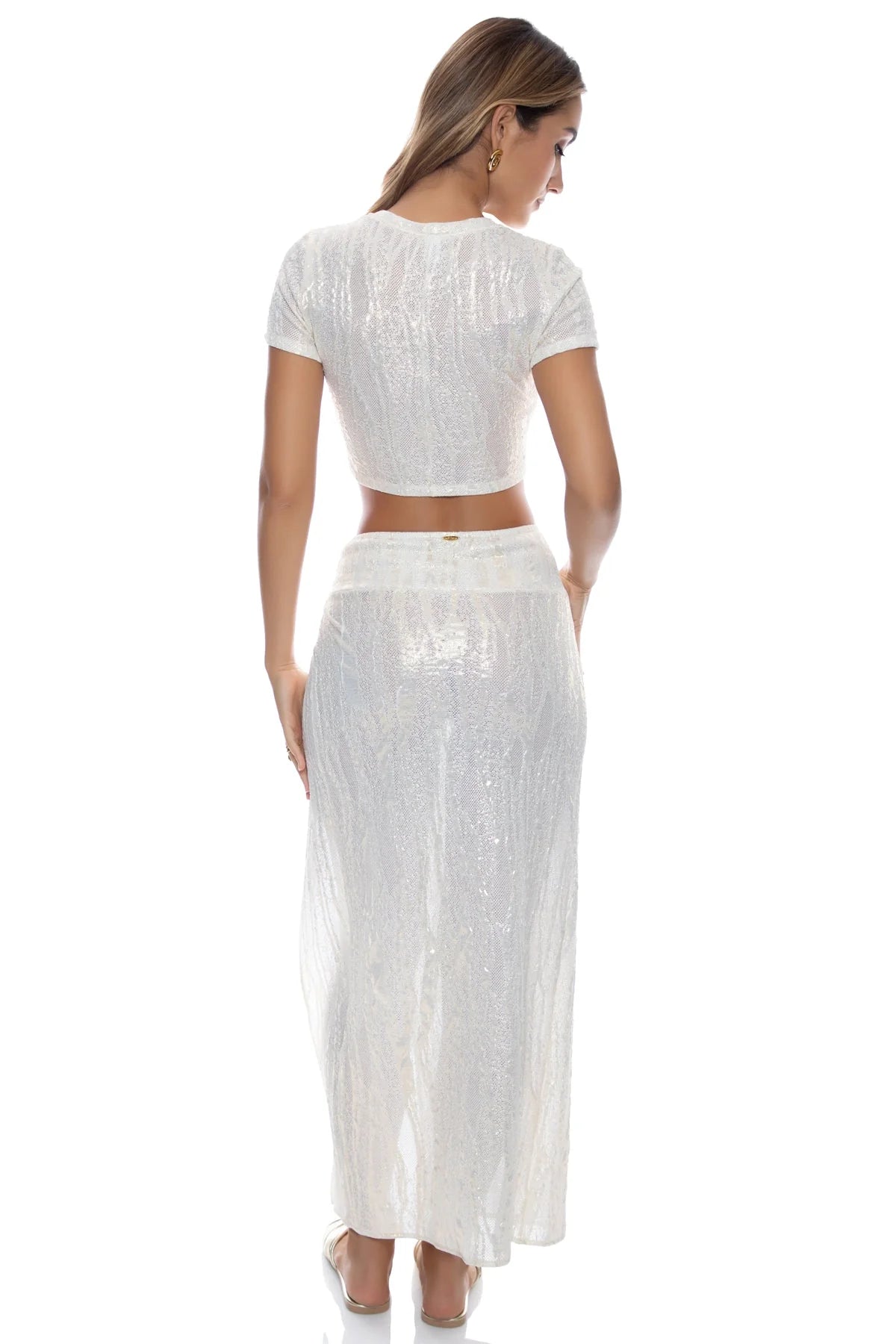 Opalescence Crop Top & Twist Front Skirt Set by Lulifama