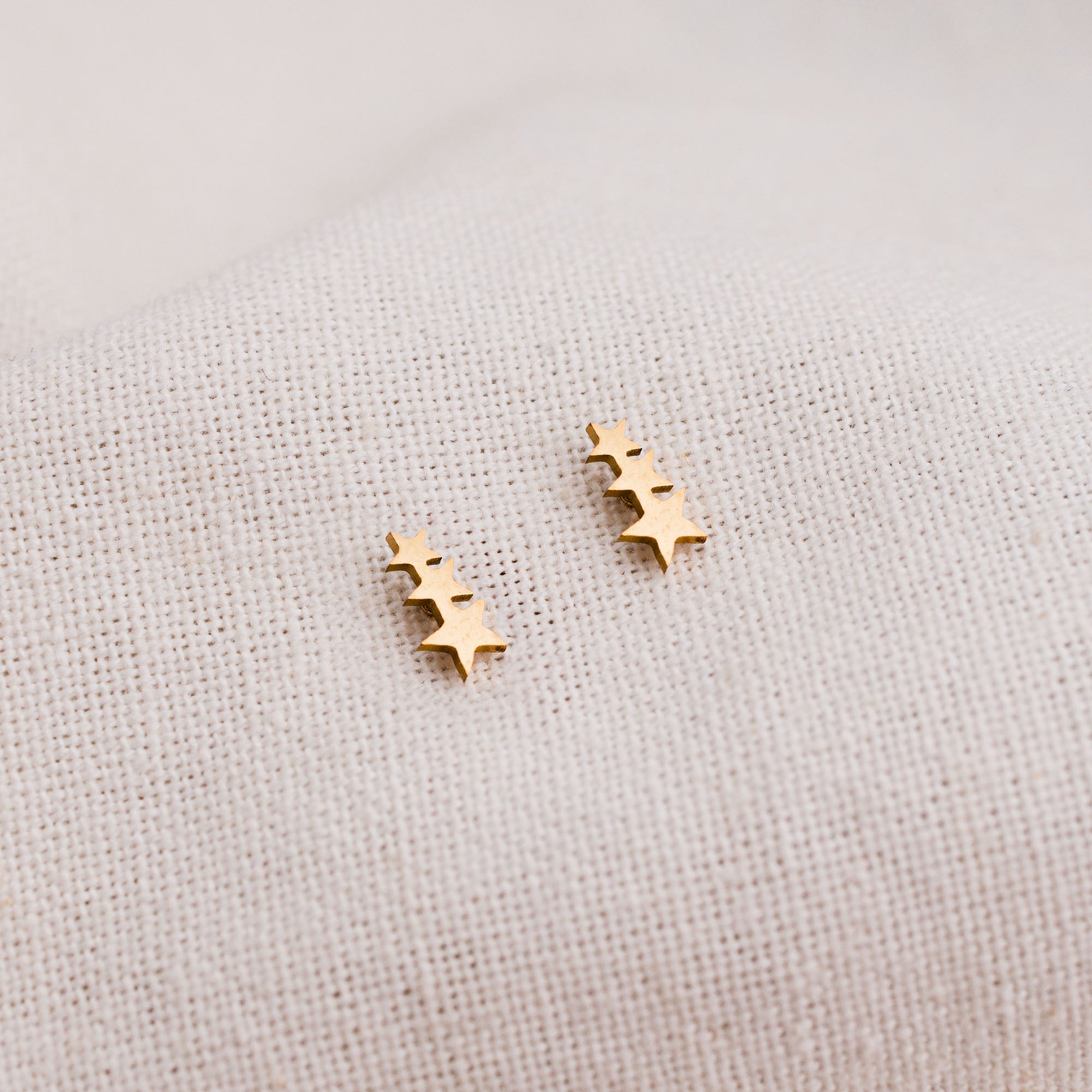 Triple Stellar Stud Earrings
