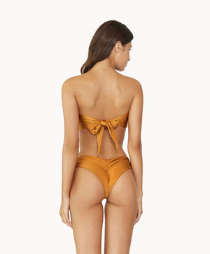 Sand Dune River Ring Bandeau & Sand Dune Teeny Ruched Bottom by PQ Swim