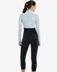 Soft Gray Zipped Crop Rash Guard by BloqUv