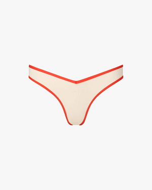 Triangle Top & Delilah Bottom | Off White/Red by We Wore What